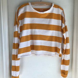 Charlotte Russe Rugby Stripe Crop Top Sz Medium